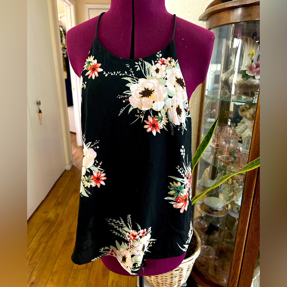 Paper Moon Spaghetti Strap Floral Top